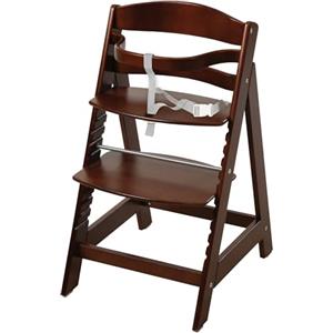 roba Seggiolone Pappa per Bambini Sit Up III - Evolutivo - con Poggiapiedi e Cinghie di Sicurezza Removibili - Altezza Regolabile - Legno Marrone