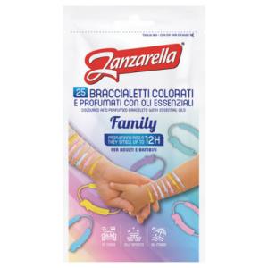 COSWELL Zanzarella Braccialetti Colorati Anti-Zanzare Family - 25 Pezzi, Profumazione Naturale, Attivi Fino a 12 Ore