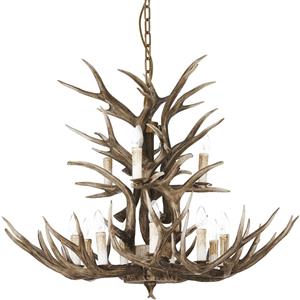 Ideal Lux CHALET SP12 Lampada a Sospensione 12 Luci in Metallo e Resina con Decorazioni Artigianali