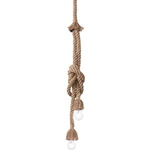 Ideal Lux Lampada a Sospensione Canapa SP2 - 2 Luci, Metallo Verniciato e Corda Canapa Naturale