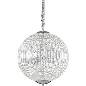 Ideal Lux LUXOR SP8 Lampada a Sospensione 8 Luci in Metallo Cromato e Cristallo Molato