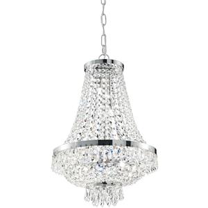 Ideal Lux Lampada A Sospensione CAESAR SP9 CROMO - 9 Luci, Metallo Cromo e Cristallo Molato