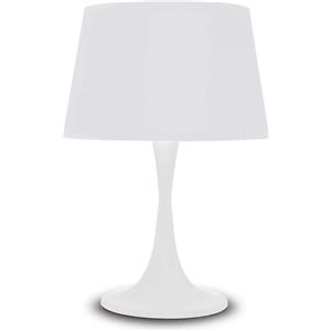 Ideal Lux LAMPADA DA TAVOLO LONDON TL1 BIG BIANCO - Metallo Opaco, Paralume in Tessuto, 1 Luce