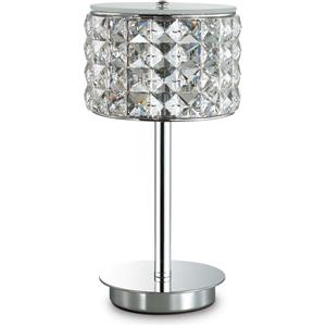 Ideal Lux ROMA TL1 - Lampada da Tavolo in Metallo Cromato con Diffusore in Cristallo e Vetro Sabbiato