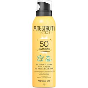 Angstrom Kids Mousse Solare SPF50 150ml - Protezione Alta per Pelli Sensibili, Resistente all'Acqua