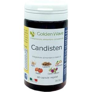 Golden Wave Candisten - Integratore Alimentare con Aglio, Lapacho, Berberis, Reishi e Cardo Mariano, 60 Capsule, Adatto a Vegani