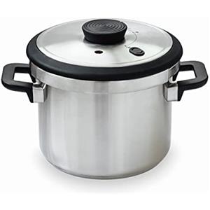 Lacor - 71788 - Pentola a pressione super veloce con maniglie Sicuro resistenti al calore - Induzione - Acciaio Inox 18/10 - Fondo termodiffusore - 8L - 22cm.