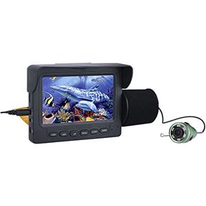 MOUNTAINONE Fotocamera Fish Finder, Ecoscandaglio da Pesca Subacquea per Visione Notturna a LED IR con Monitor LCD da 4,3 Telecamera Pesca Subacquea 15M per Pesca sul Ghiaccio, sul Lago e in Barca (30M, G-Verde)