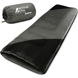 Active Era Eccellente Sacco a Pelo Ultraleggero di Forma Rettangolare, ideale per viaggi e campeggi. Compatto e Facile da Portare,190 x 75 cm. Nero