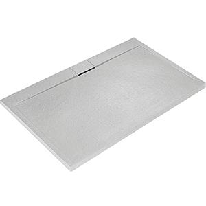 Ideal Standard - Ultra Flat S i.life, Piatto doccia rettangolare 160x80 in resina, Piletta di scarico lato lungo, Finitura opaca effetto pietra, Bianco