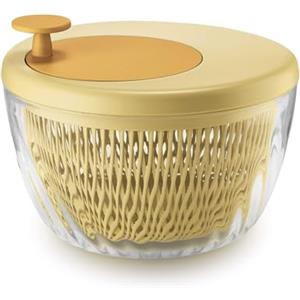 Guzzini SPIN&STORE Centrifuga Insalata Giallo Acido, Ø 26 cm, h 19 cm, 4000 cc con Coperchio Salva-Freschezza