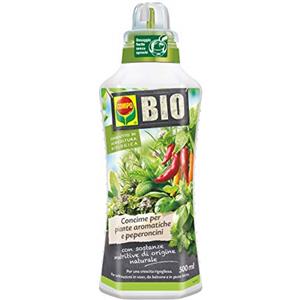 COMPO BIO Concime Liquido Naturale per Piante Aromatiche e Peperoncini - 500 ml con Tappo Dosatore