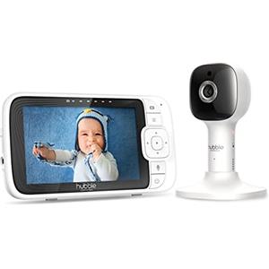 Hubble Connected Nursery Pal Cloud Baby Monitor Video e Audio, Schermo da 5 pollici, luce notturna, visione notturna, conversazione bidirezionale, sensore di temperatura ambiente e app per smartphone