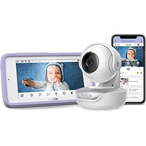 Hubble Connected Nursery Pal Premium Baby Monitor Video e Audio, Touch screen da 5 pollici, modalità privacy, visione notturna, sensore di temperatura ambiente e app per smartphone