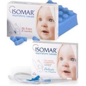 Isomar Filtro di Ricambio per Aspiratore Nasale - 20 Pezzi, Dispositivo Medico CE, Facile da Usare e Sicuro per il Benessere del Bambino