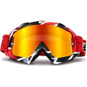 NENKI Occhiali da Motocross, Occhiali da Sci Uomo Donna, Anti Uv/vento/polvere/Graffio, Maschera Cross per Attività All'Aperto, Motociclismo, Sci