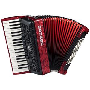 Hohner A16732 Bravo Line Facelift III -96 Bass - Fisarmonica cromatica per pianoforte con custodia, colore: rosso
