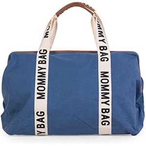 CHILDHOME MAKES MY LITTLE WORLD COMPLETE Mommy Bag, Maternità, da viaggio, Grande capacità, Fasciatoio Tracolla regolabile Tasca isolata,Passaggio valigia, Collezione Signature Indaco, 1.0 Piece
