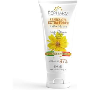 REPHARM Arnica Gel Forte 97% 200ml - Arnica Cavallo Uso Umano con Artiglio del Diavolo e Mentolo Effetto Freddo - Gel Arnica per Massaggio Sportivo e Muscolare - Made in Italy - XX ml