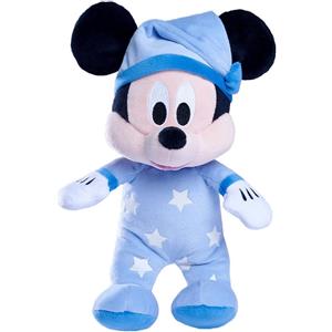 Simba Disney Topolino Sleep Well - Peluche Morbido 25 cm con Pigiamino Azzurro che Si Illumina al Buio