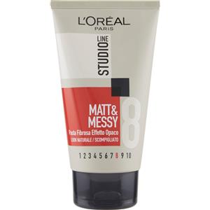 L'Oréal Paris Studio Line Matt & Messy - Pasta Fibrosa Opaca 150 ml per Look Audace e Naturale