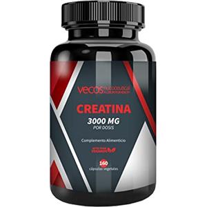 VECOS NUCOCEUTICAL A LUXURY FOR HEALTH Creatina Monoidrato Pura da 3000 mg per Dose per Aumentare Rendimento, Forza e Massa Muscolare. Integratore Sportivo per Aumentare Resistenza e Rendimento Muscolare 160 capsule vegetali