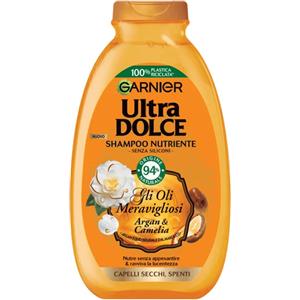 Garnier Ultra Dolce Shampoo Nutriente 250 ml - Olio d'Argan e Camelia per Capelli Secchi e Spenti
