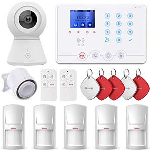 Wolf Guard Wifi 4G kit Sistema di Allarme, Allarme casa Antifurto Allarme in italiano per con 2MP WIFI Telecamera di Sorveglianza, RFID, Sensori, Telecomandi, per Appartamento,Garage,Ufficio