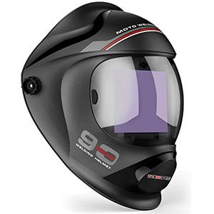 TEKWARE Schermo di Visualizzazione Ultra Grande Colore Reale, Casco per Saldatura Solare Oscuramento Automatico,Lente Emisferica 4C, 4 Sensore d'Arco ad Ampia Tonalità per TIG MIG Maschera Saldatura ad Arco