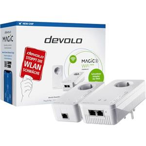 Devolo Magic 2 WiFi Next Starter Kit per Rete Mesh Wireless LAN ad Alta Velocità Tramite i Fili della Corrente (2400 Mbps, 3 Collegamenti LAN, Tecnologia G.hn)