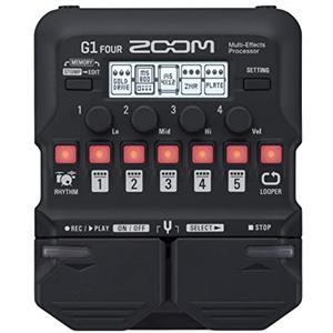 Zoom - G1 FOUR - Pedale Processore Multieffetto per Chitarra, con 60+ effetti integrati, modellazione di amplificatori, Looper, sezione ritmica, accordatore, alimentazione a batteria