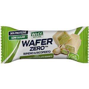 WHY NATURE WAFER ZERO - Cialda di Wafer con ripieno proteico - Senza Glutine - Gusto Pistacchio e Cioccolato Bianco - 35 gr