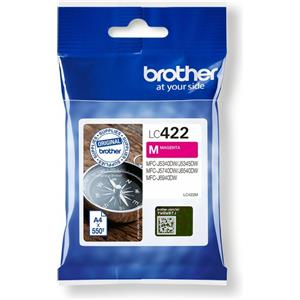 Brother LC-422M Cartuccia d'Inchiostro Originale Magenta - 550 Pagine - Compatibile con MFC-J5340DW, MFC-J5345DW, MFC-J5740DW, MFC-J6540DW, MFC-J6940DW