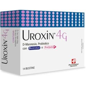 P PharmaSuisse Laboratories Uroxin®4G Integratore Alimentare per la salute delle vie urinarie - 4 grammi di D-mannosio, BioCell Collagen®, Probiotico e ProQutin™, un'associazione brevetteta di Propoli e Quercetina - 14 bustine