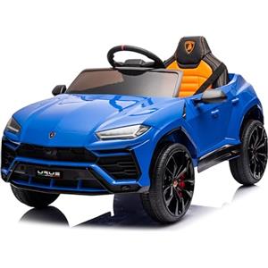 Mondial Toys Macchina Elettrica per Bambini Lamborghini Urus 12v Full Optional con Sedile in Pelle e Tappetini Auto Elettrica per Bambini con Telecomando Blu