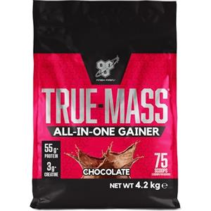 BSN True Mass All-In-One Gainer, Proteine e Carboidrati in Polvere con Creatina, Glutammina, Vitamina D e Zinco, Crescita Muscolare e Recupero Post-Allenamento, Gusto Cioccolato, 25 Porzioni, 4.2 kg