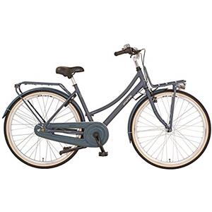 Prophete Geniesser City Bike 20.BTC.20 | Bicicletta retrò da 28 con Ruote Bianche e Supporto Anteriore | Adulti Donna/Uomo/Unisex | Cambio Shimano a 7 Marce | Grigio Opaco, RH 48