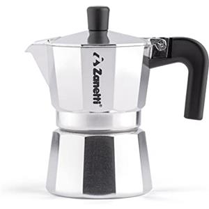 Zanetti, Mama Caffettiera Moka in Alluminio, Macchinetta Caffè 1 Tazza, Moka Espresso con Sistema Anti Goccia, Guarnizione in Silicone, Manico Ergonomico