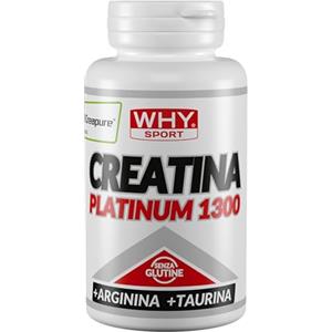 WHY SPORT CREATINA PLATINUM 1300 - Creatina - Pre Workout - Integratore Alimentare a Base di Creatina Monoidrato, Taurina e Arginina - 120 Compresse
