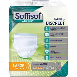 S.I.L.C. SpA Soffisof Air Dry Pants Discreet Large - Pannolone Mutandina Assorbente, 7 Pezzi, Tessuto Traspirante e Dermatologicamente Testato