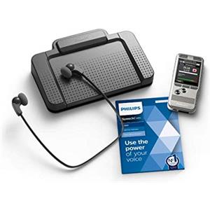 Philips DPM6700/03 - Set per auto e assistenza, con dittafono DPM6000, interruttore a pedale ACC2330, cuffie stereo, LFH0334, software SpeechExec Dictate Basic (Abbonamento di 2 anni incluso)