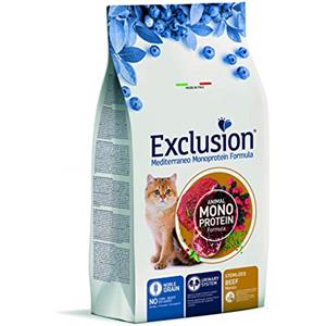 Exclusion Diet Exclusion Mediterraneo Monoprotein Sterilized Adult All Breeds al Manzo per gatti Kg.1.5