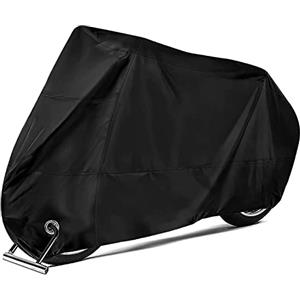 EMSMIL Telo Coprimoto Garage Copri Telone Scooter Telo Antifurto Protettivo XXXL 190T Tessuto Oxford per Moto Impermeabile Protegge da Polvere Pioggia Raggi UV Nero 265 x 105 x 125 cm