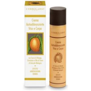 L'Erbolario Crema Autoabbronzante Viso e Corpo con Succo di Mango - 100 ml, Effetto Abbronzatura Dorata