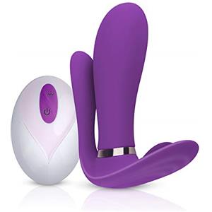 Teazers Purple Pleaser Vibratori - Vibratore a Triplo sesso per Vagina, ano e Clitoride con Stimolatore del Punto G (Viola)- Vibratore con Ttelecomando Ricaricabile 3 in 1 con Batteria - Viola