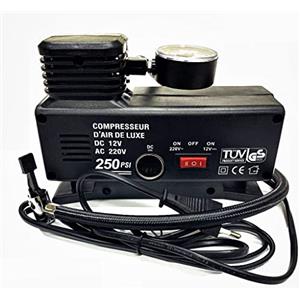 LEOFLA Compressore Portatile Ad Aria con Doppia Alimentazione E Manometro Integrato