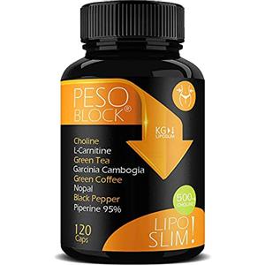 BeSwiss Dimagrante Forte Pancia e Fianchi - Peso Block Detox Drenante e Brucia Grassi Potente - Con Piperina, Colina, Carnitina, Teanina, Garcinia, Cambogia e Nopal - 120 Pillole