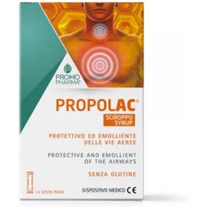 Promopharma PropolAC® Sciroppo 15 Stick - Dispositivo Medico Senza Glutine per Gola e Tosse