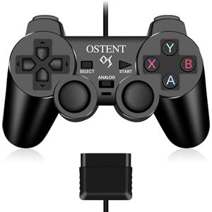 OSTENT Cablato Analogico Controller Gamepad Joystick Joypad per Sony Playstation PS2 PS1 PS One PSX Console Dual Shock Vibration Video Games