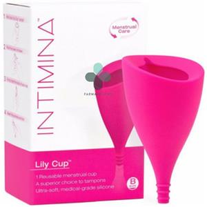 Intimina Lily Cup B - Coppetta Mestruale Riutilizzabile in Silicone, Forma Obliqua per Adattamento Anatomico, Fino a 8 Ore di Protezione